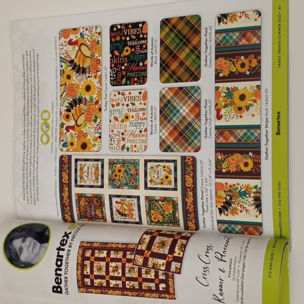 3/$15 Paper Crafting Benartex Fabric Trends Summer 2023 Catalog